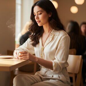 Vintage Kenneth Jay Lane KJL Egyptian Revival Charm Necklace 44" Gold Tone Rare